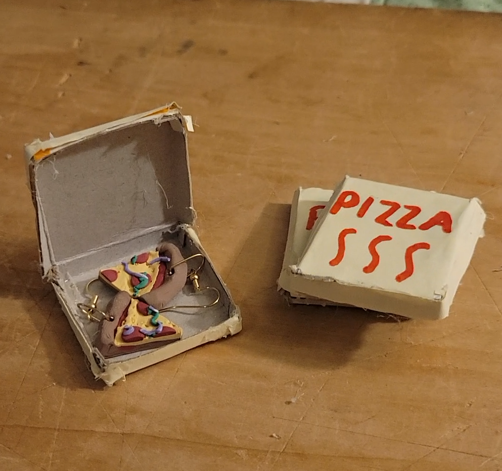 Clay Pizza Earrings
